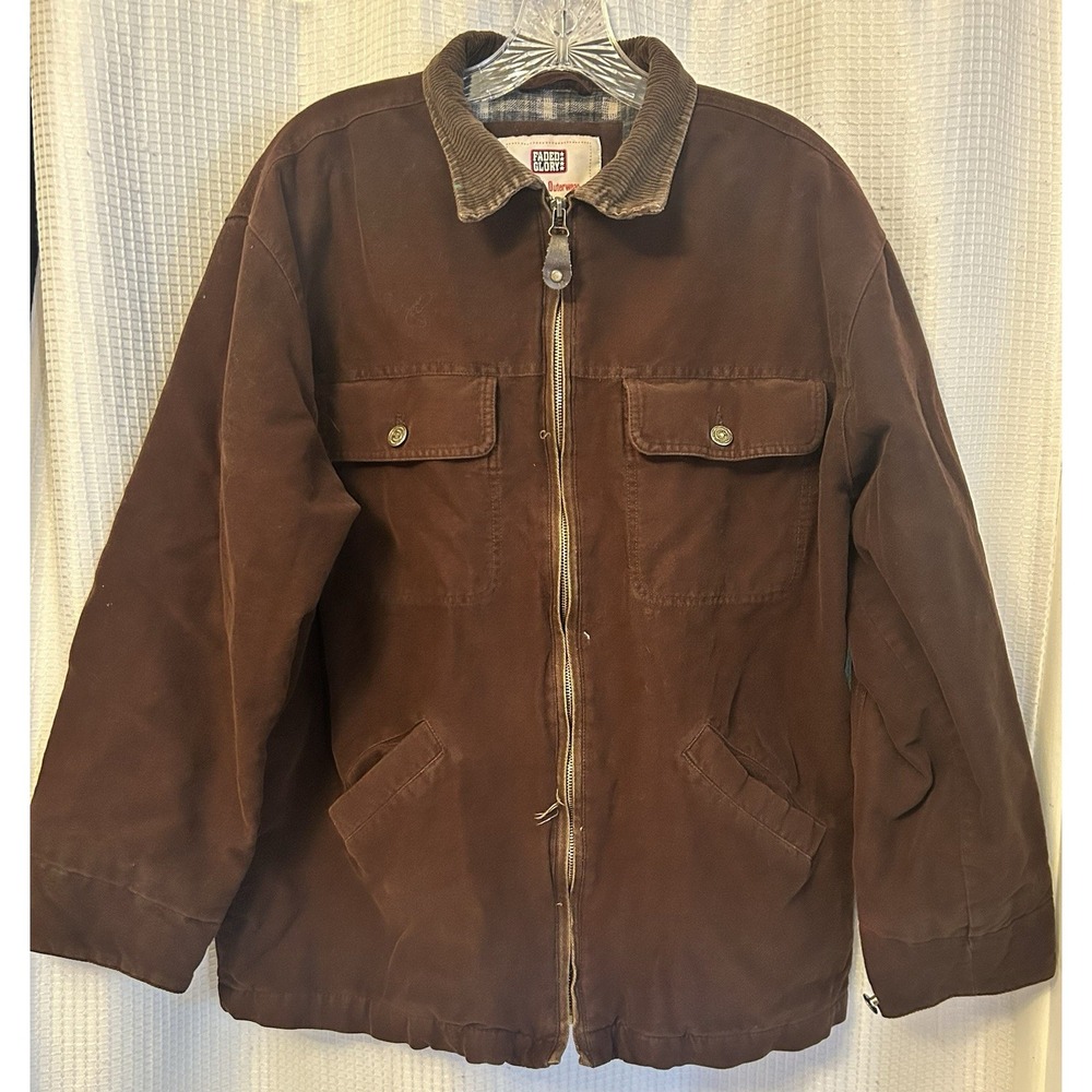 VTG Y2K Womens Brown Jacket Flannel Lined M Grunge 90s Skater Collared